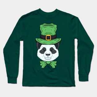 panda st patricks day animal funny Long Sleeve T-Shirt